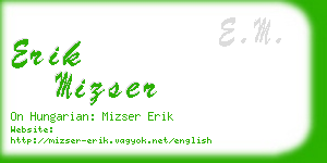 erik mizser business card